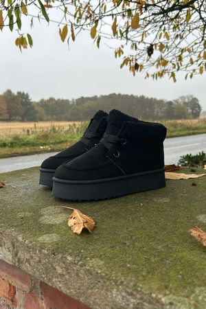 Laundry B Lodge Flatform Cosy Boot Black